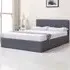 Double Ottoman Bed with Storage - Grey, Leather
