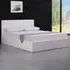 Double Ottoman Bed with Storage - White, Faux Leather