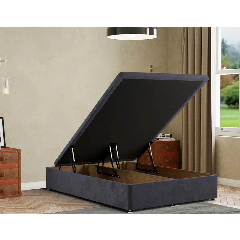 Double Ottoman Divan Base with Storage - Steel, Plush