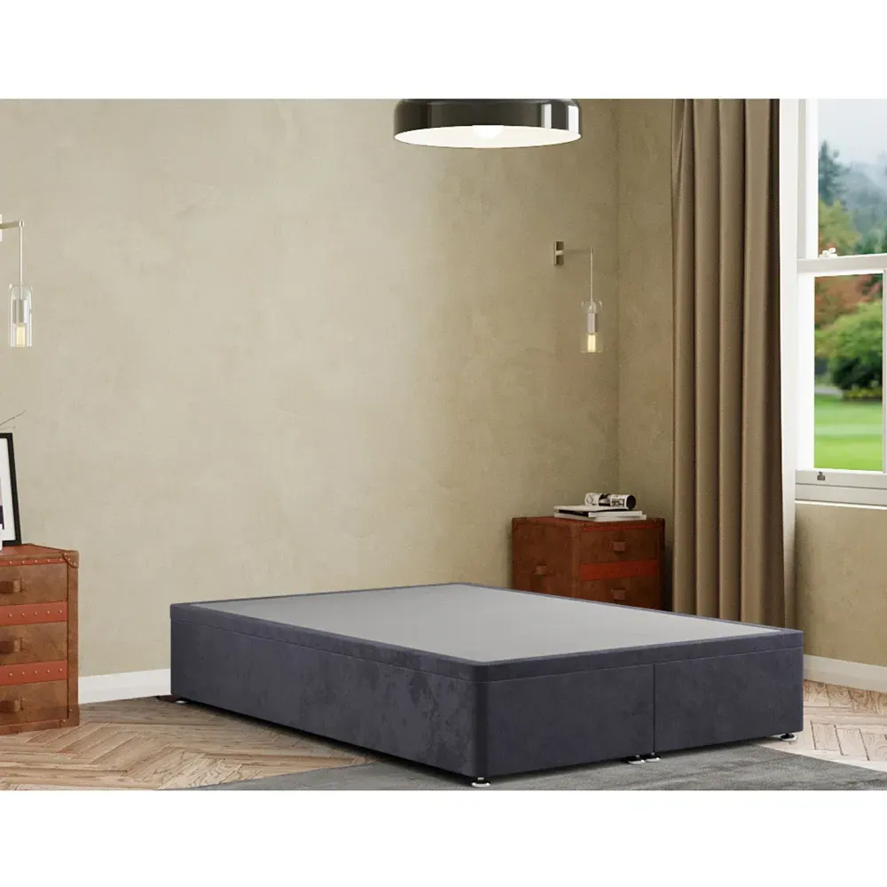 Double Ottoman Divan Base with Storage - Steel, Plush