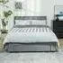 Double Storage Bed with Hydraulic Lift - Grey, Velvet