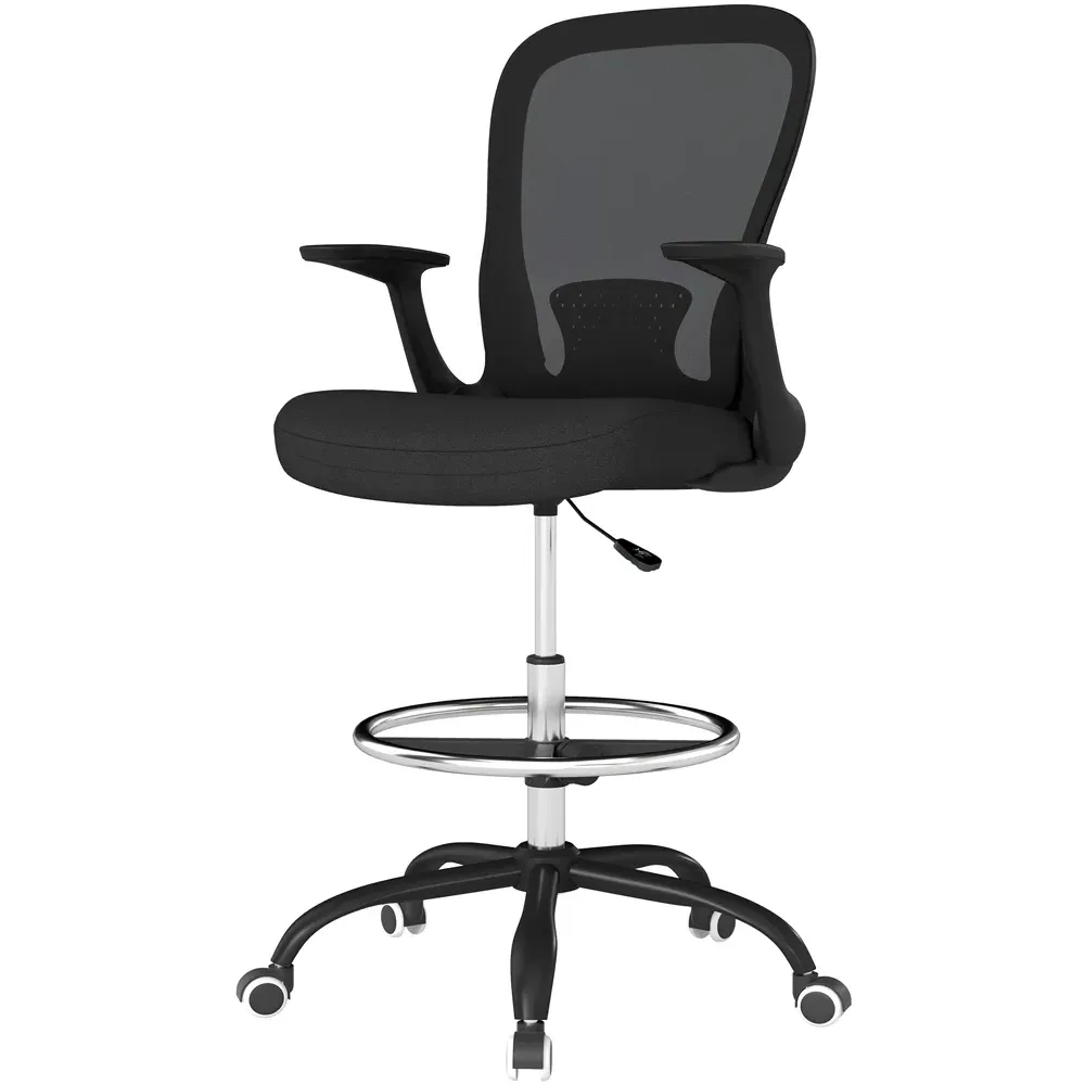 Draughtsman Ergonomic Drafting Office Chair - Black, Mesh