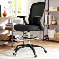 Draughtsman Ergonomic Drafting Office Chair - Black, Mesh