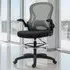 Draughtsman Office Chair with Adjustable Footrest - Dark Grey