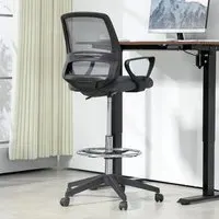 Draughtsman Tall Office Chair with Adjustable Height - Grey
