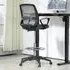 Draughtsman Tall Office Chair with Adjustable Height - Grey