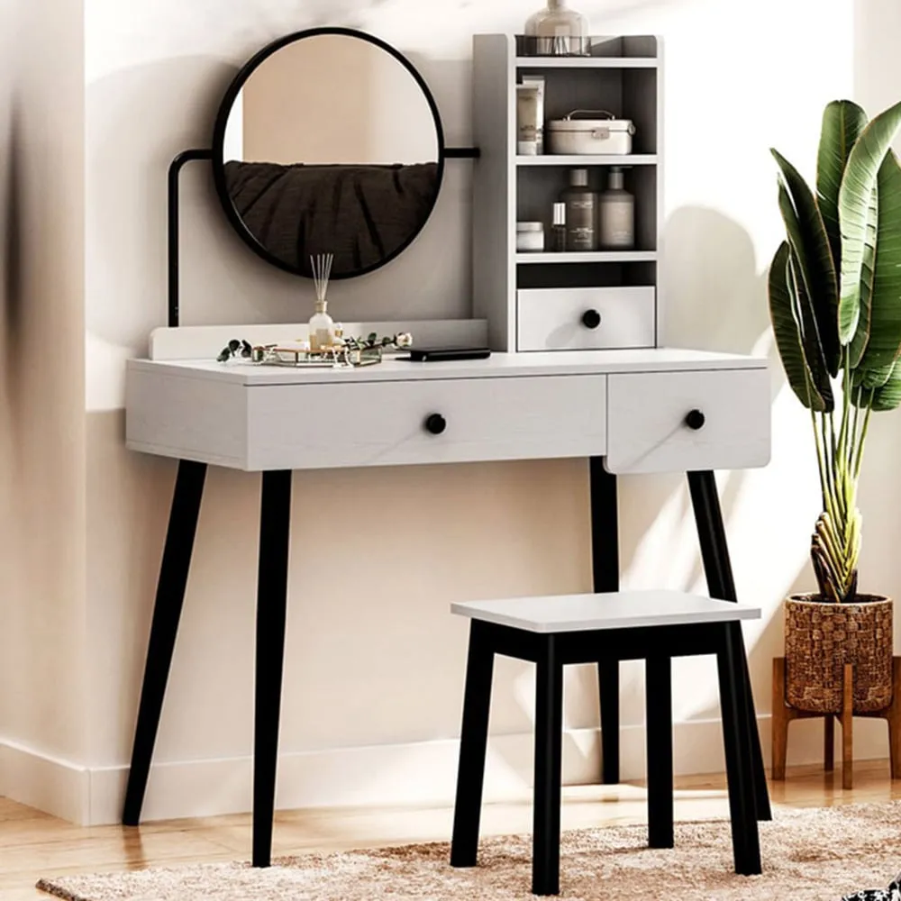 Dressing Table Set with Mirror - Grey