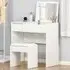Dressing Table Set with Mirror - White