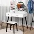 Dressing Table Set with Mirror - White