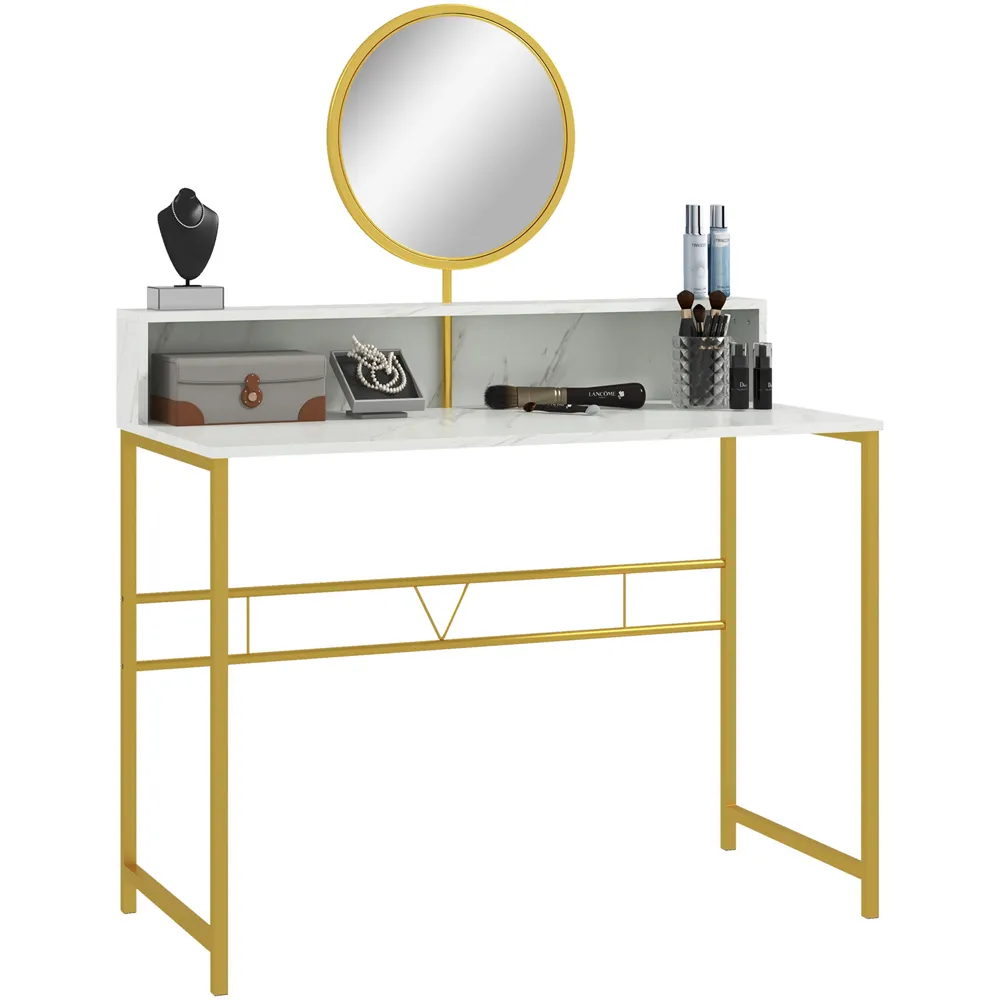 Dressing Table with Mirror - White