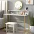 Dressing Table with Mirror - White