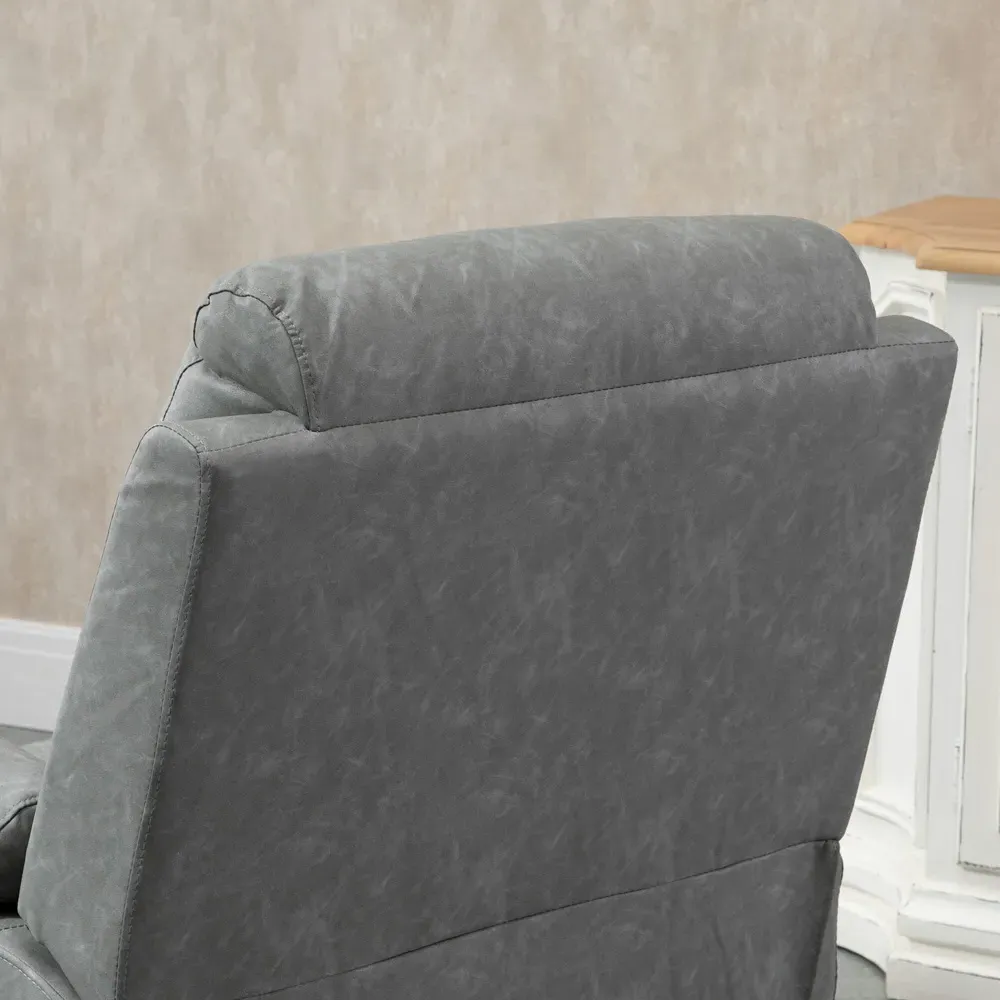 Electric Riser Recliner Chair with Remote - Grey, Faux Leather