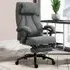 Ergonomic Massage Office Chair with Footrest - Grey, Linen