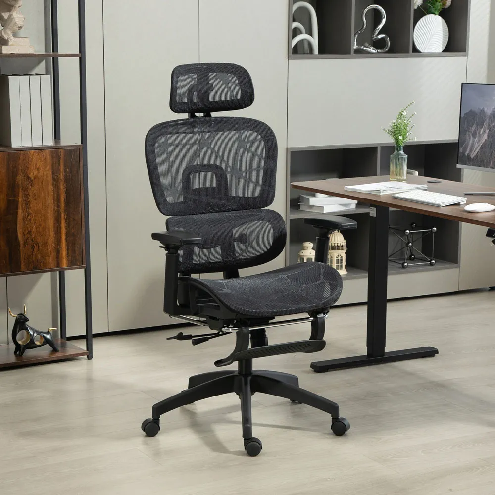 Ergonomic Office Chair with 3D Armrest - Black