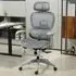 Ergonomic Swivel Office Chair with 3D Armrest - Grey
