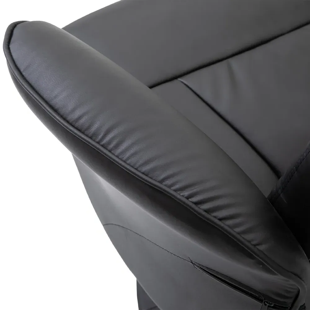 Executive Manual Recliner Chair with Footstool - Black, PU