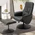 Executive Manual Recliner Chair with Footstool - Black, PU