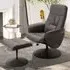 Executive Manual Recliner Chair with Footstool - Brown, PU