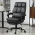 Executive Office Chair with Footrest - Black, PU Leather