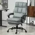 Executive Office Chair with Footrest - Grey, PU Leather
