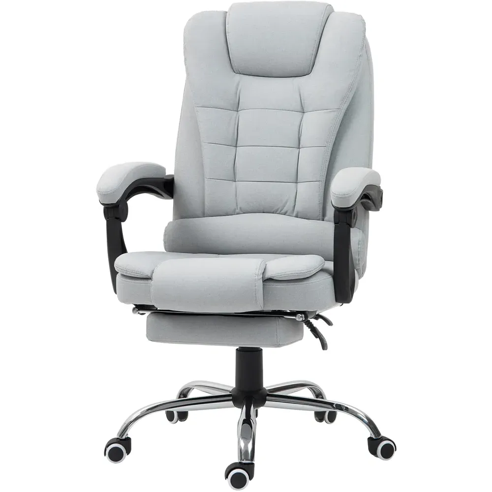Executive Office Chair with Footrest - Light Grey