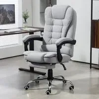 Executive Office Chair with Footrest - Light Grey