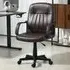 Executive Swivel Office Chair with Wheels - Brown, PU Leather