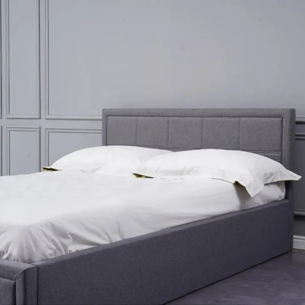 Fabio Double Bed with Storage - Grey
