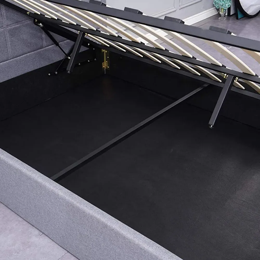 Fabio Double Bed with Storage - Grey