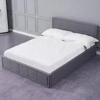 Fabio Double Bed with Storage - Grey