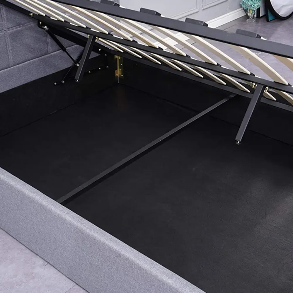 Fabio Small Double Bed with Storage - Grey