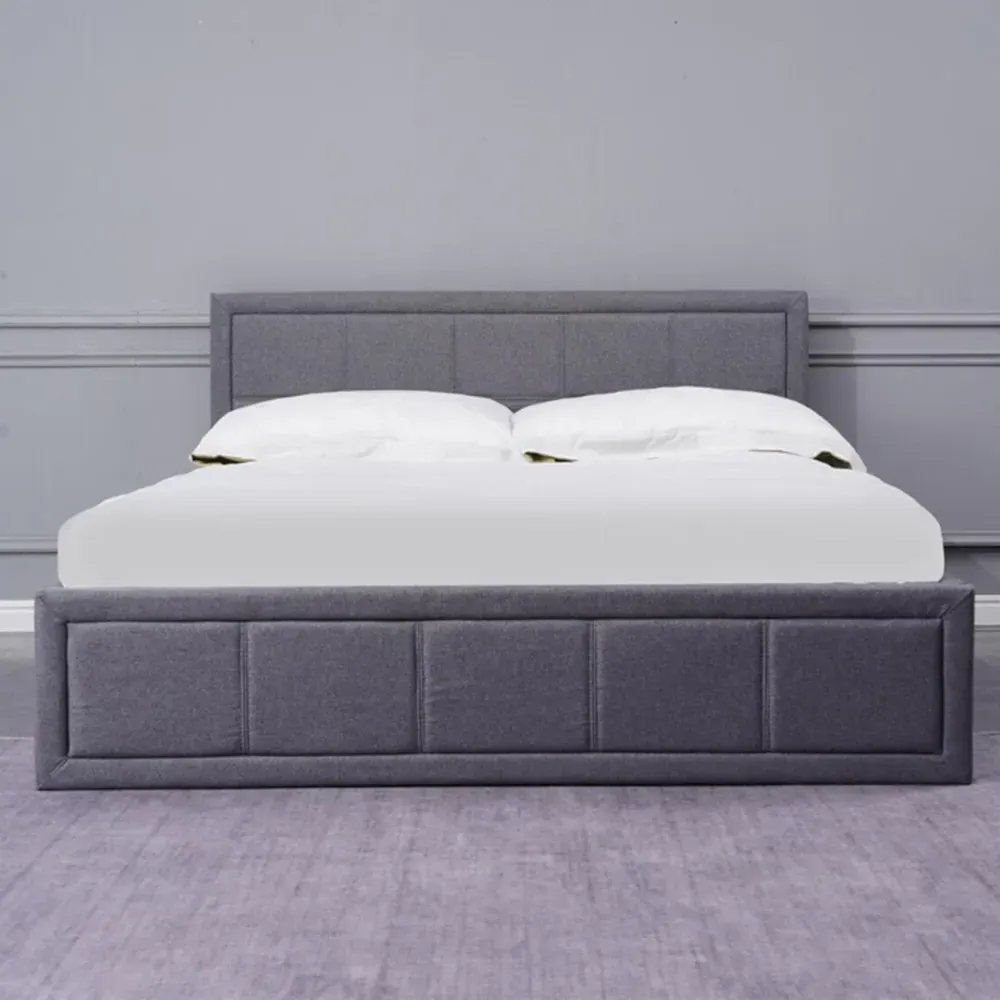 Fabio Small Double Bed with Storage - Grey