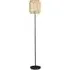 Farmhouse Floor Lamp with Rattan Shade - Brown