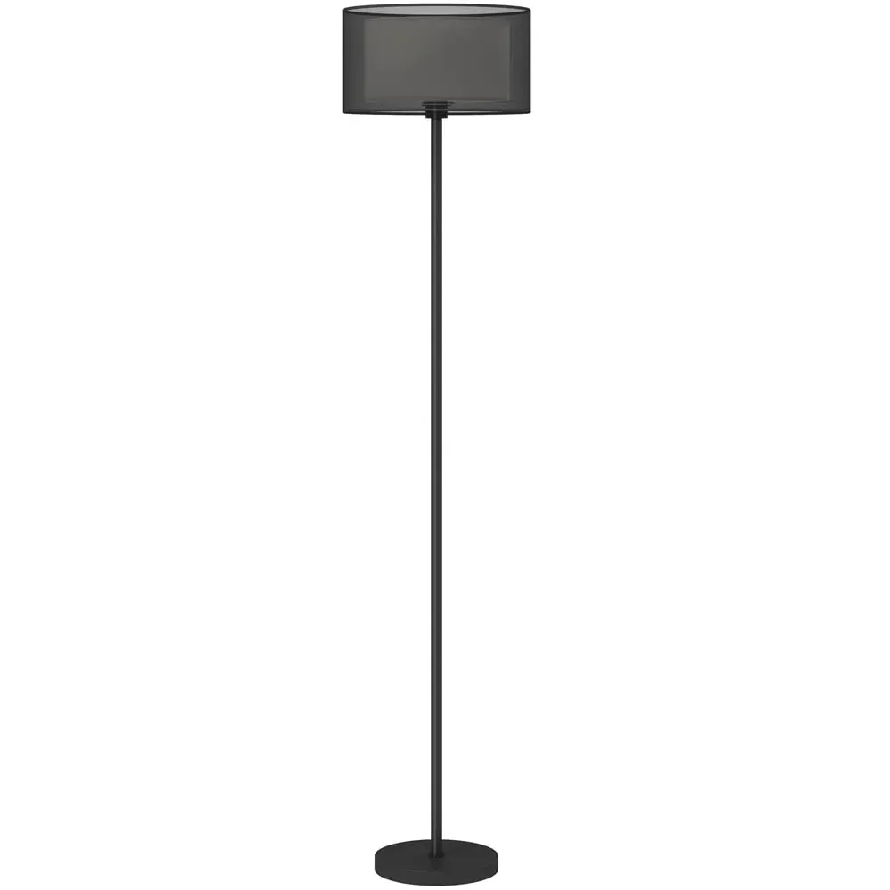 Floor Lamp with 2 Layer Shade - Black image