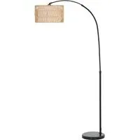 Floor Lamp with Foot Switch - Black, Hemp Rope