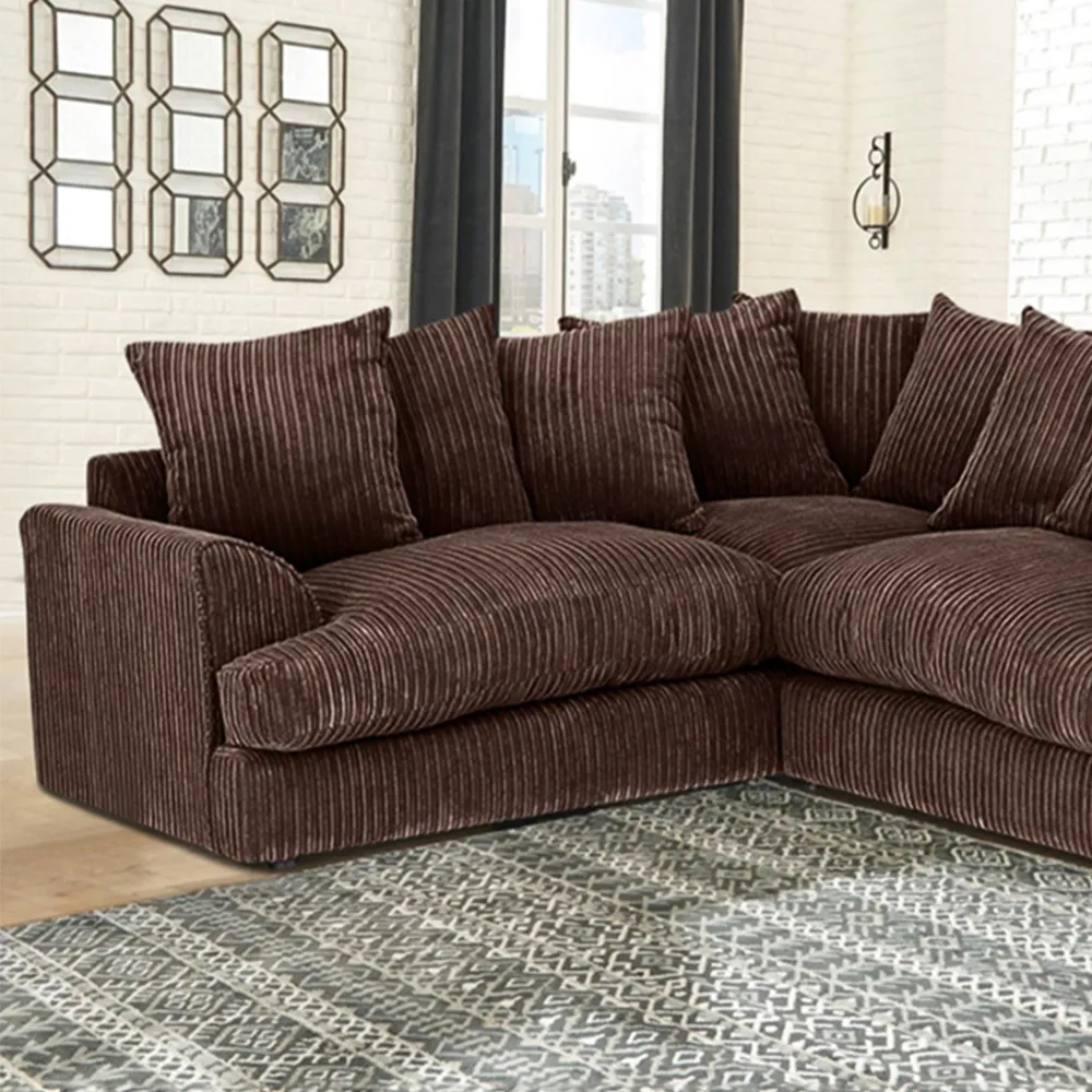 Florexa 5-Seater Corner Sofa - Chocolate, Jumbo Cord