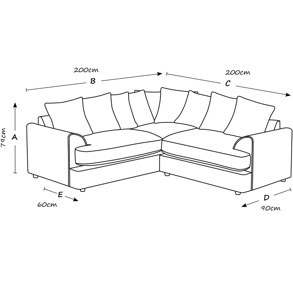 Florexa 5-Seater Corner Sofa - Chocolate, Jumbo Cord