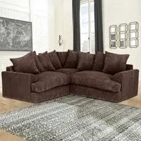 Florexa 5-Seater Corner Sofa - Chocolate, Jumbo Cord