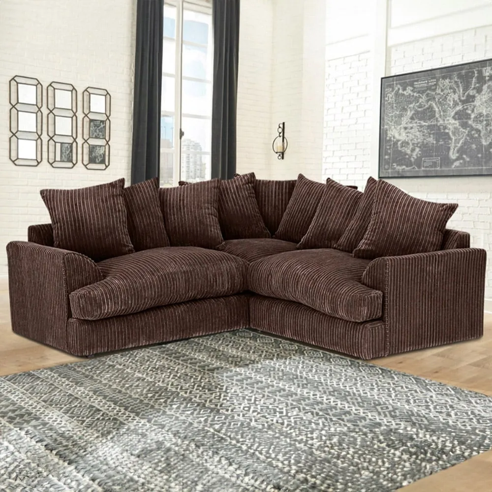 Florexa 5-Seater Corner Sofa - Chocolate, Jumbo Cord
