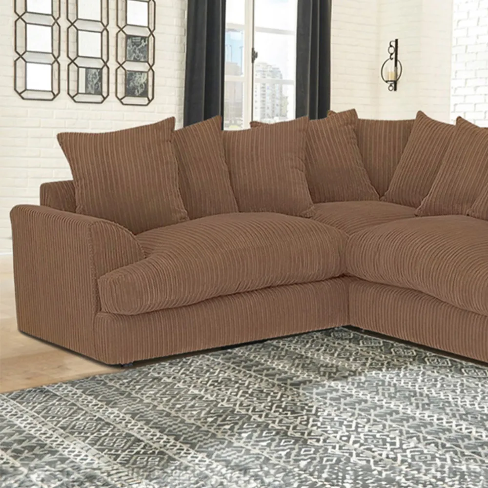 Florexa 5-Seater Corner Sofa - Coffee, Jumbo Cord
