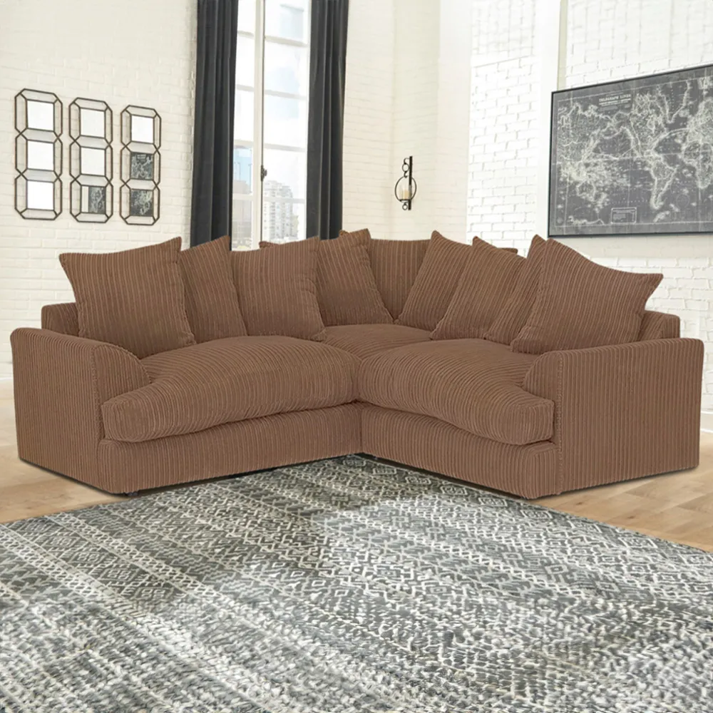 Florexa 5-Seater Corner Sofa - Coffee, Jumbo Cord