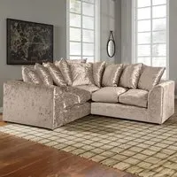 Florexa 5-Seater Corner Sofa - Cream, Crush Velvet