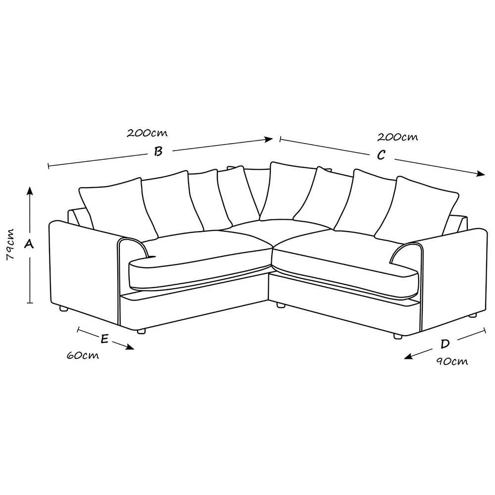 Florexa 5-Seater Corner Sofa - Silver, Crush Velvet