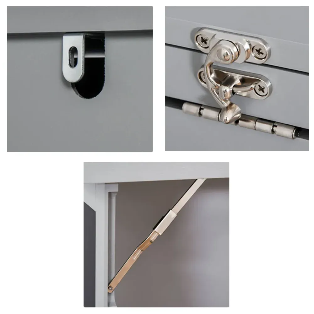 Folding Office Desk with Storage - Grey