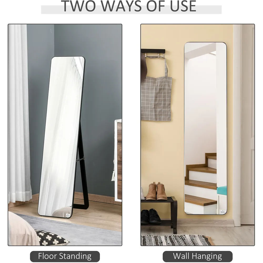 Free Standing Wall Mirror - Black