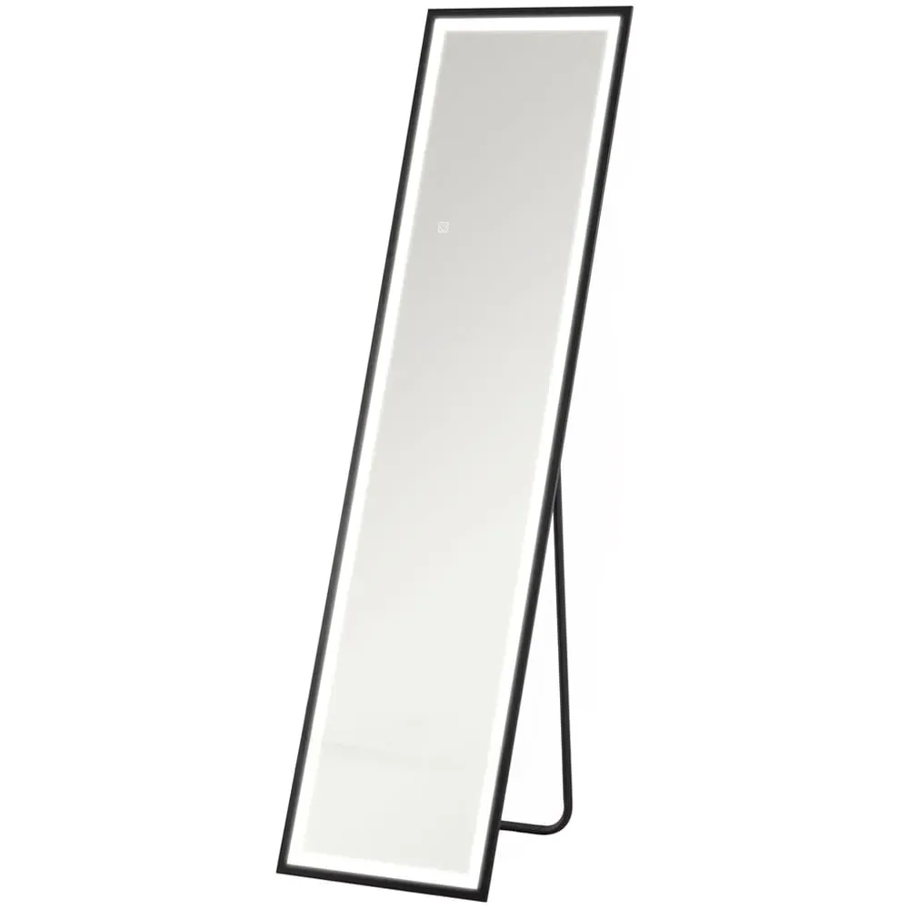 Full Length Mirror with Adjustable Lights - Black, Metal