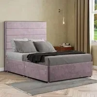 George Double Divan Bed with 2 Drawer - Pink, Plush