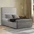 George Double Divan Bed with 2 Drawer - Silver, Plush