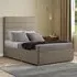 George King Size Divan Bed with 2 Drawer - Cream, Malham Weave