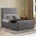 George King Size Divan Bed with 2 Drawer - Grey, Linen